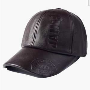 Hat brown faux leather Gorras‎ para Hombres 3D Tiger Baseball Snapback Trucker